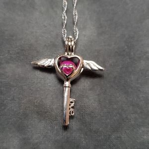 18k white gold plated pendant